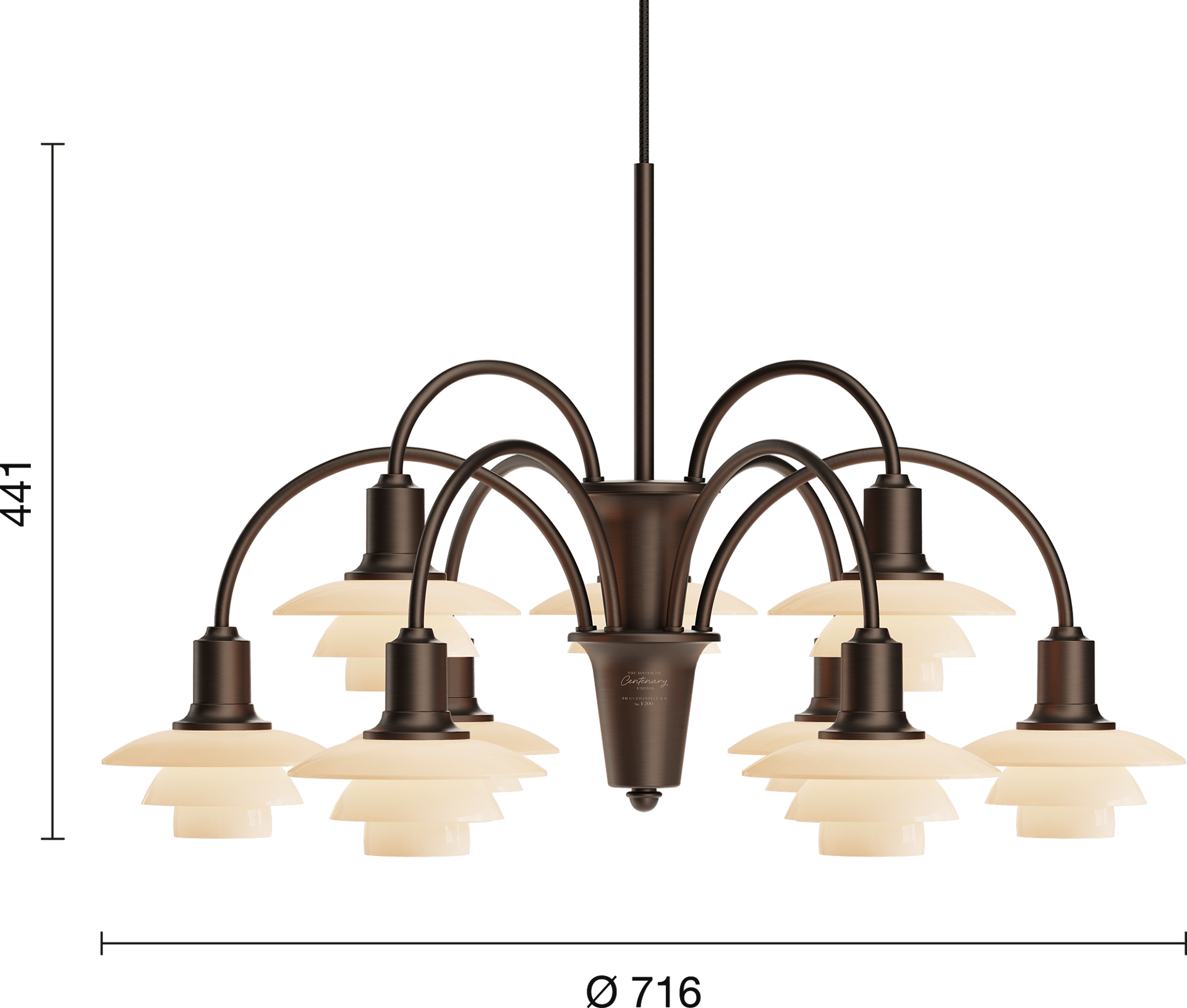 9149572 PH Centenary PH 1 1 Chandelier 9 EU Measurement