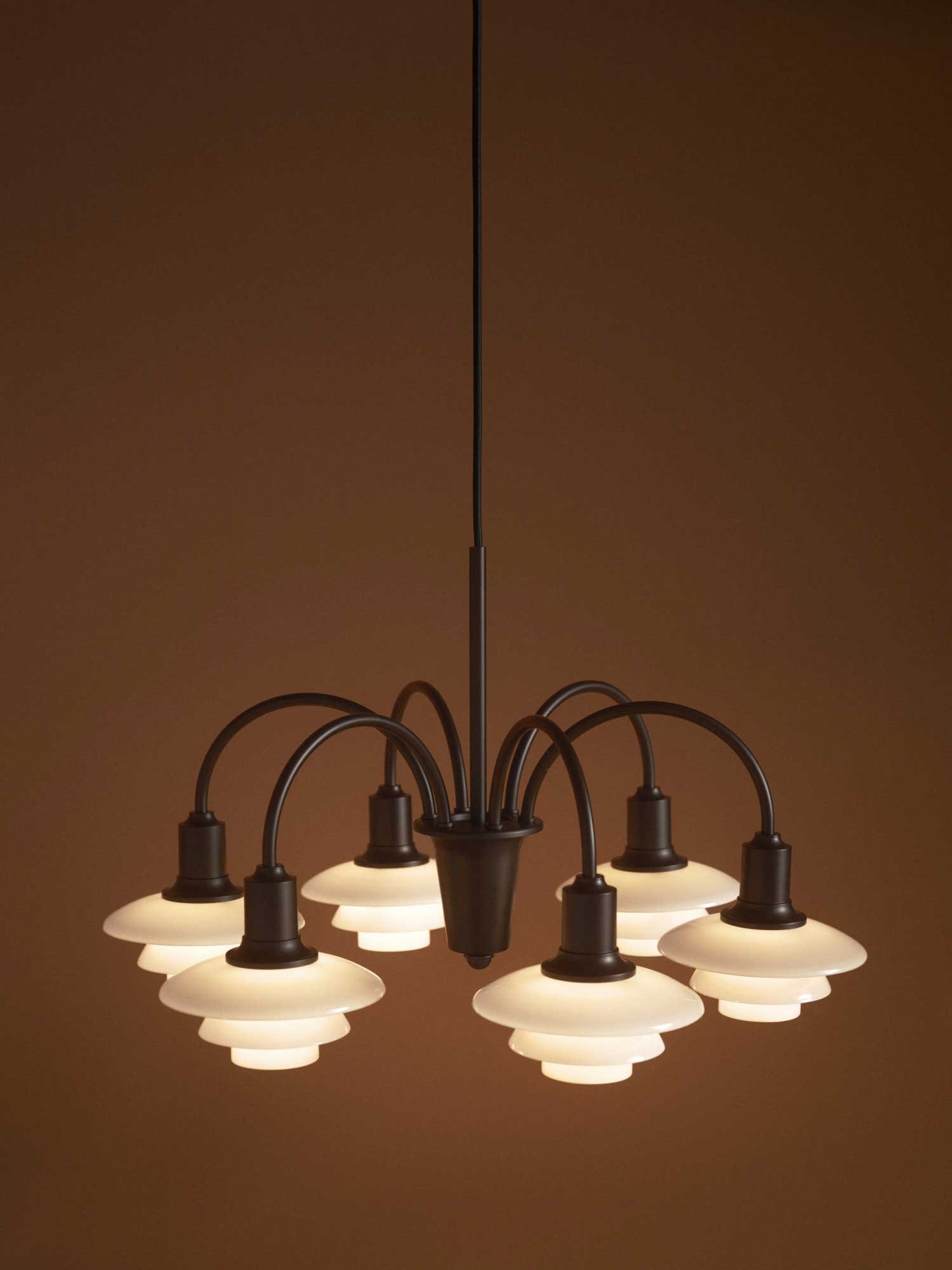 9149571 SS26 PH Centenary Studio Chandelier 6 ON Close Up 292
