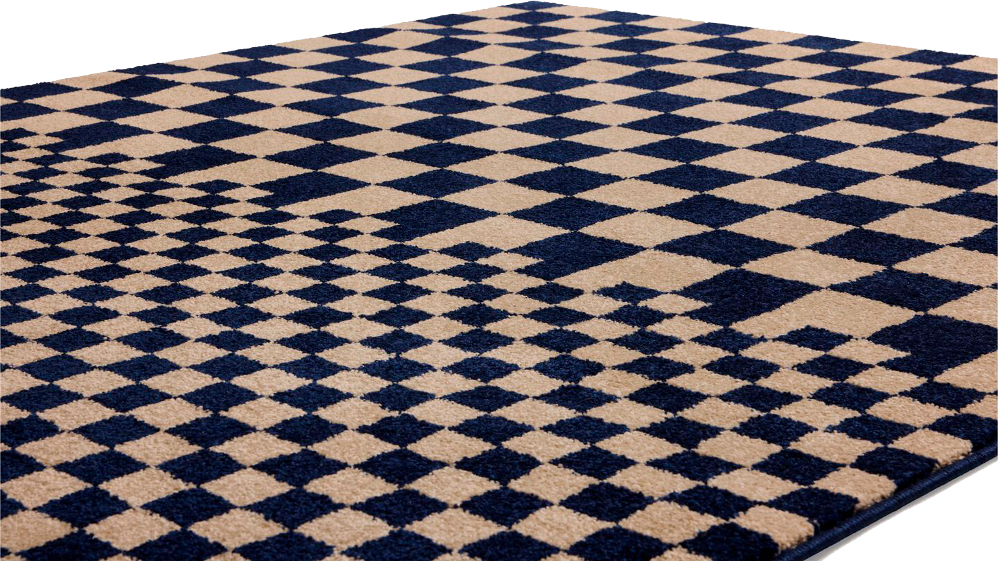 9149258 FATBOY CARPET PETIT SQURE AFFAIR GULVTÆPPE BLÅ BEIGE 3