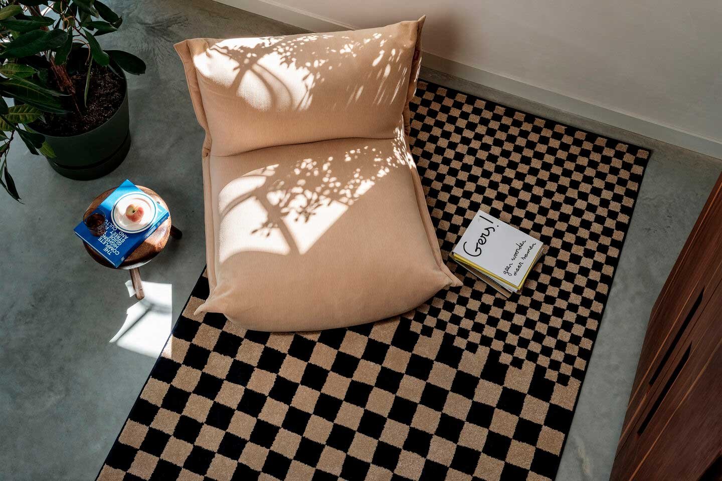 9149258 FATBOY CARPET PETIT SQURE AFFAIR GULVTÆPPE BLÅ BEIGE 5