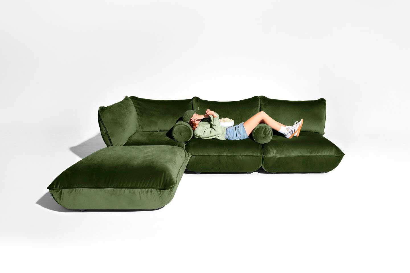 9149185 FATBOY ROLSTER PILLOW VELVET PUFF RECYCLED DYB GRØN 2