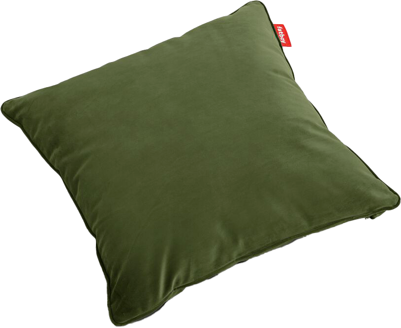 9149180 FATBOY SQUARE PILLOV VELVET RECYCLED PUDE DYB GRØN 1