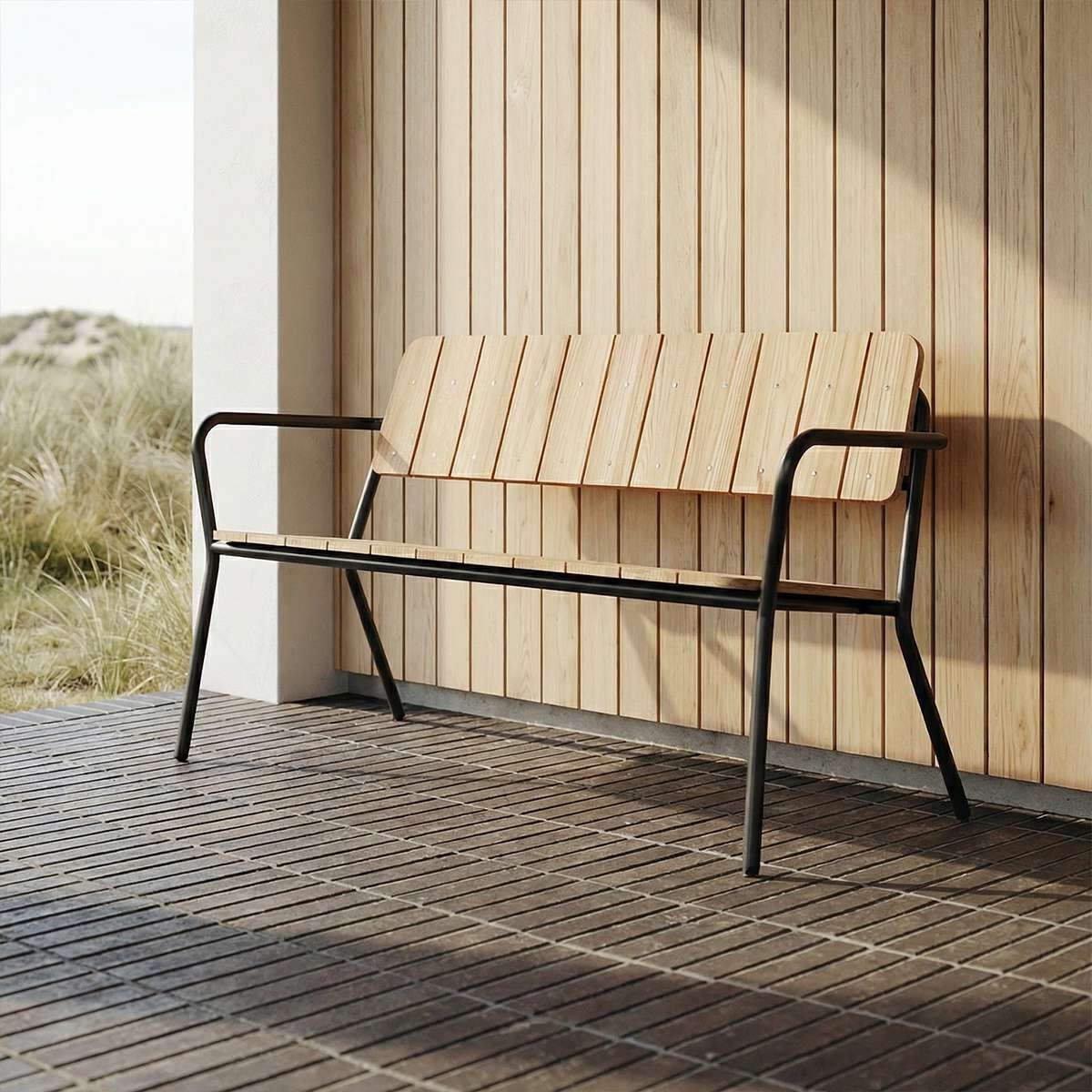 Variant 8603260 Kirra Patio Bench Noir Img 05 Lifestyle 1200X1200