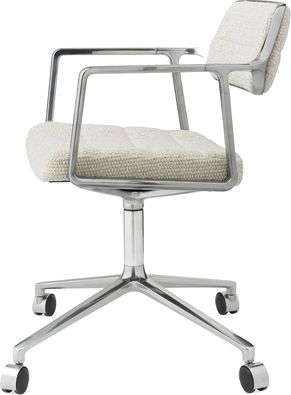 Vipp 453 Swivel Chair Alu Wavy Textile Castors 02