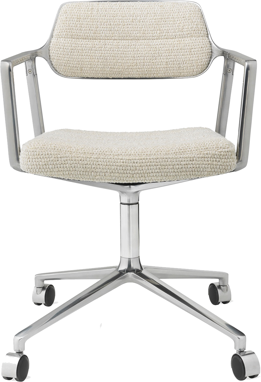 Vipp 453 Swivel Chair Alu Wavy Textile Castors 01