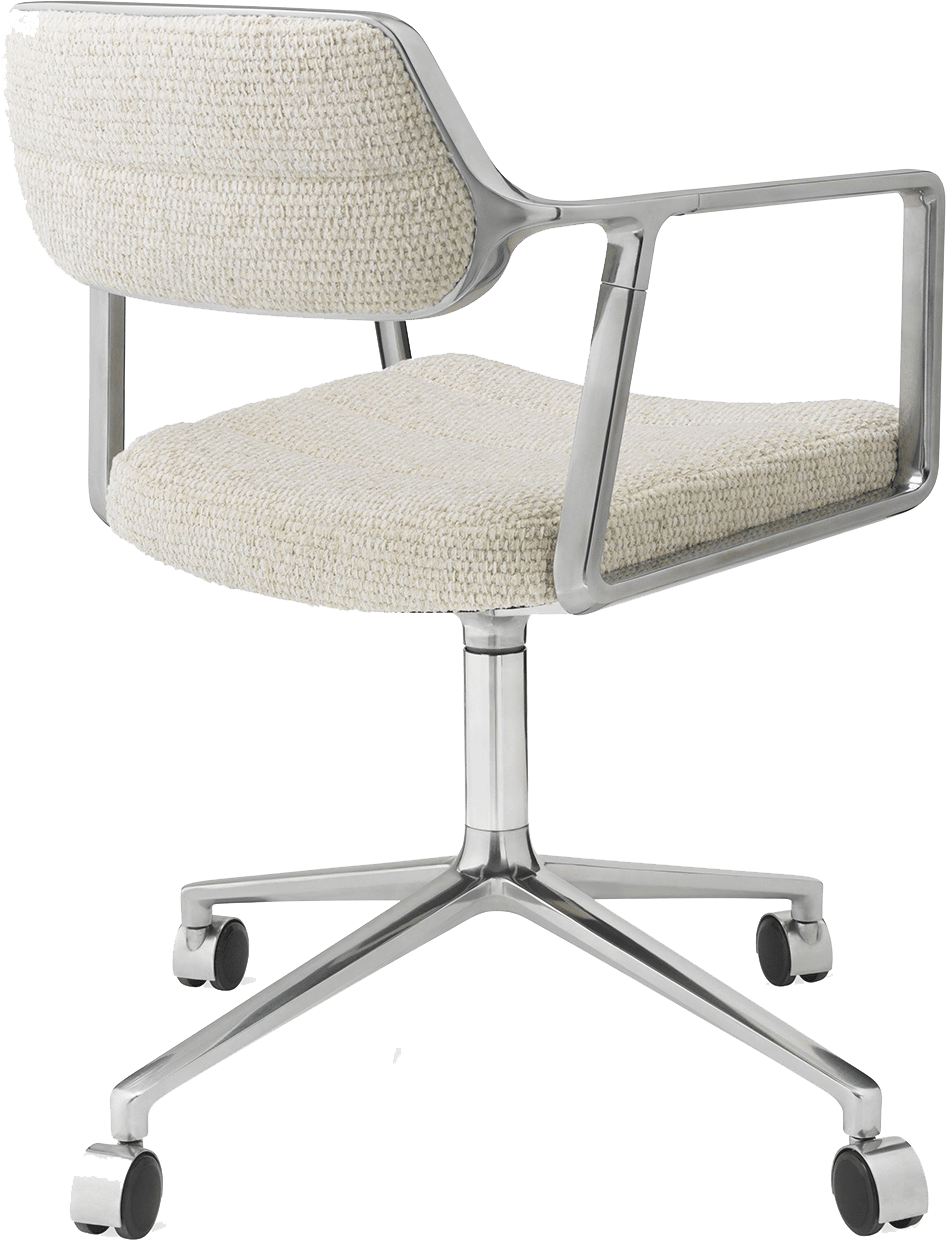 Vipp 453 Swivel Chair Alu Wavy Textile Castors 03