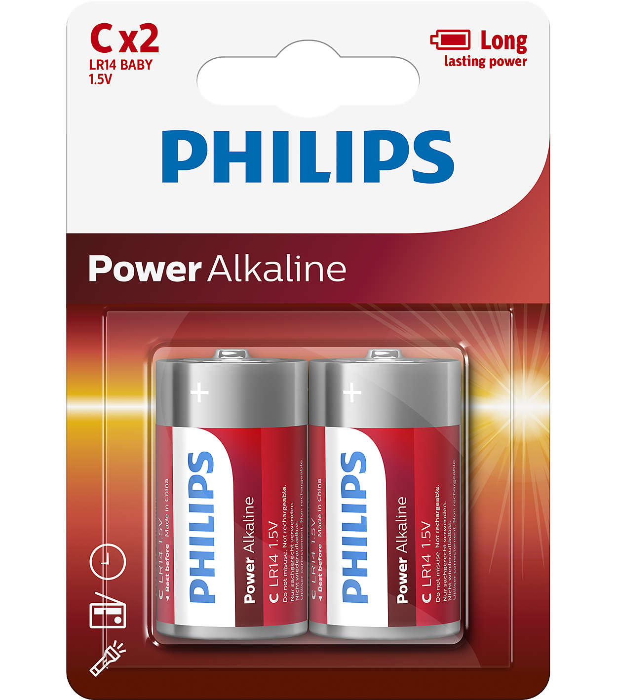 1437263 PHILIPS ALKALINE BATTERI C