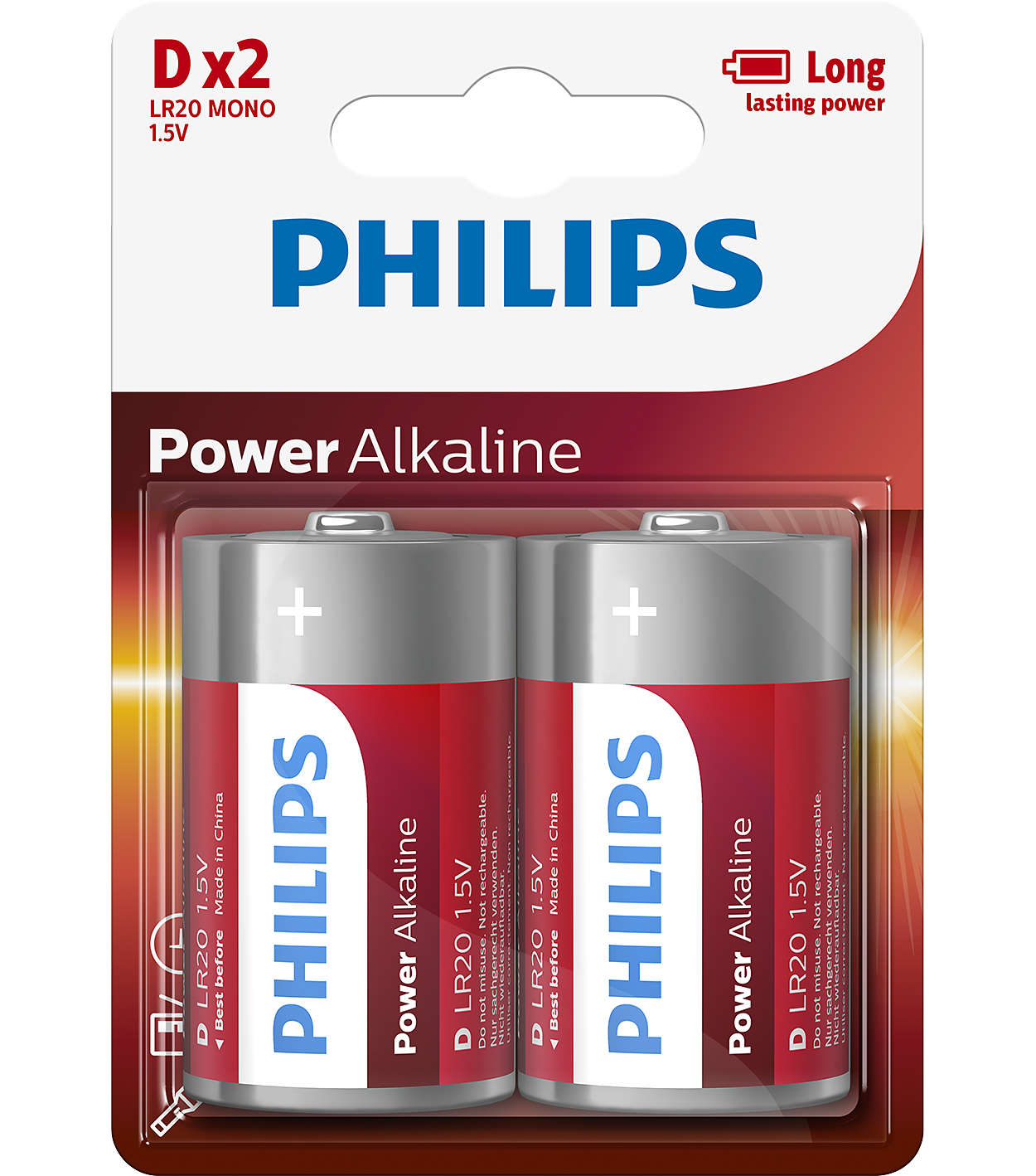 1437276 PHILIPS ALKALINE BATTERI D