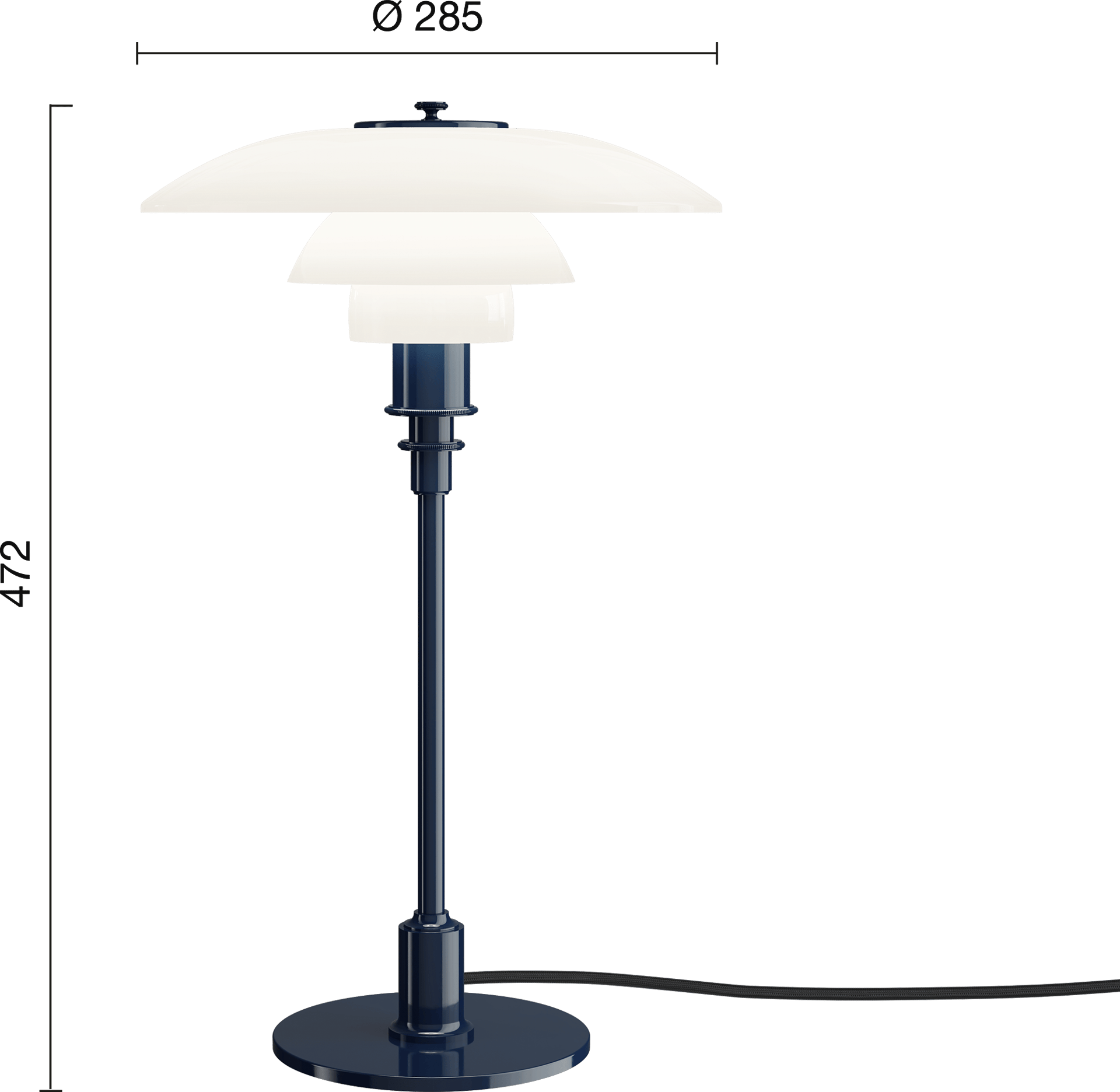 9150202 PH 3 2 Table Lamp EU Deep Blue Measurement