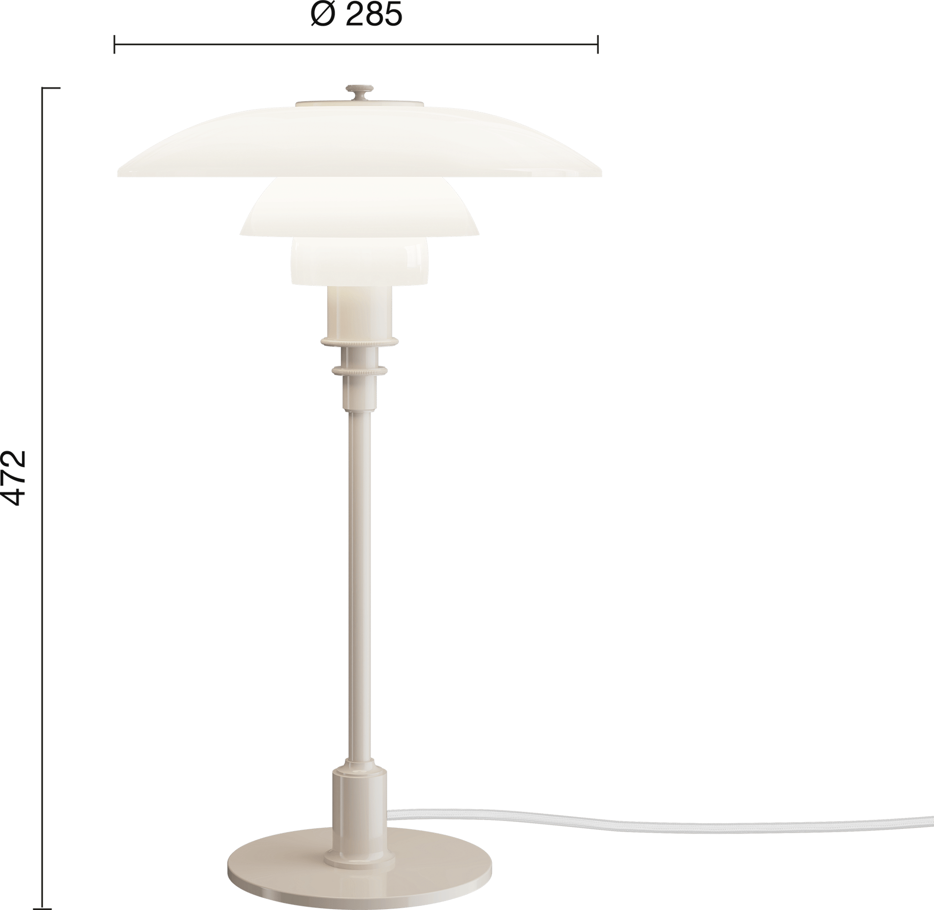 9150200 PH 3 2 Table Lamp EU Beige Measurement