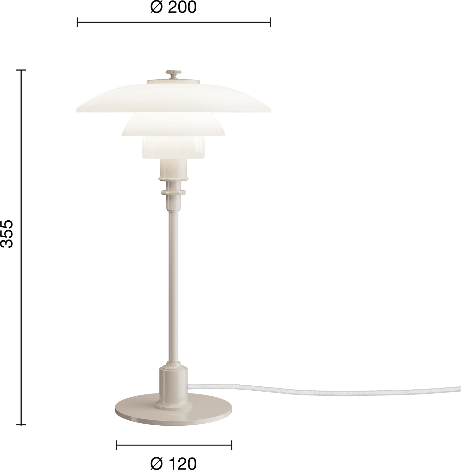 9150195 PH 2 1 Table Lamp EU Beige Measurement