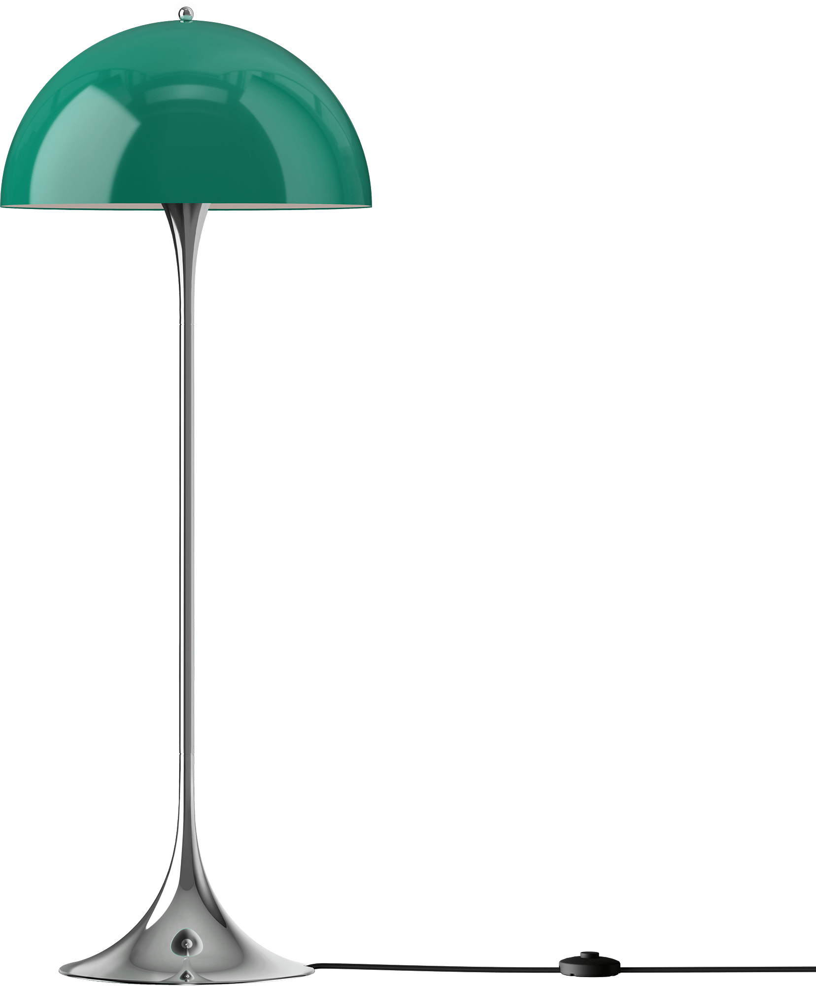 9150389 Panthella Originals Floor Lamp 500 Opal Green Chrome OFF