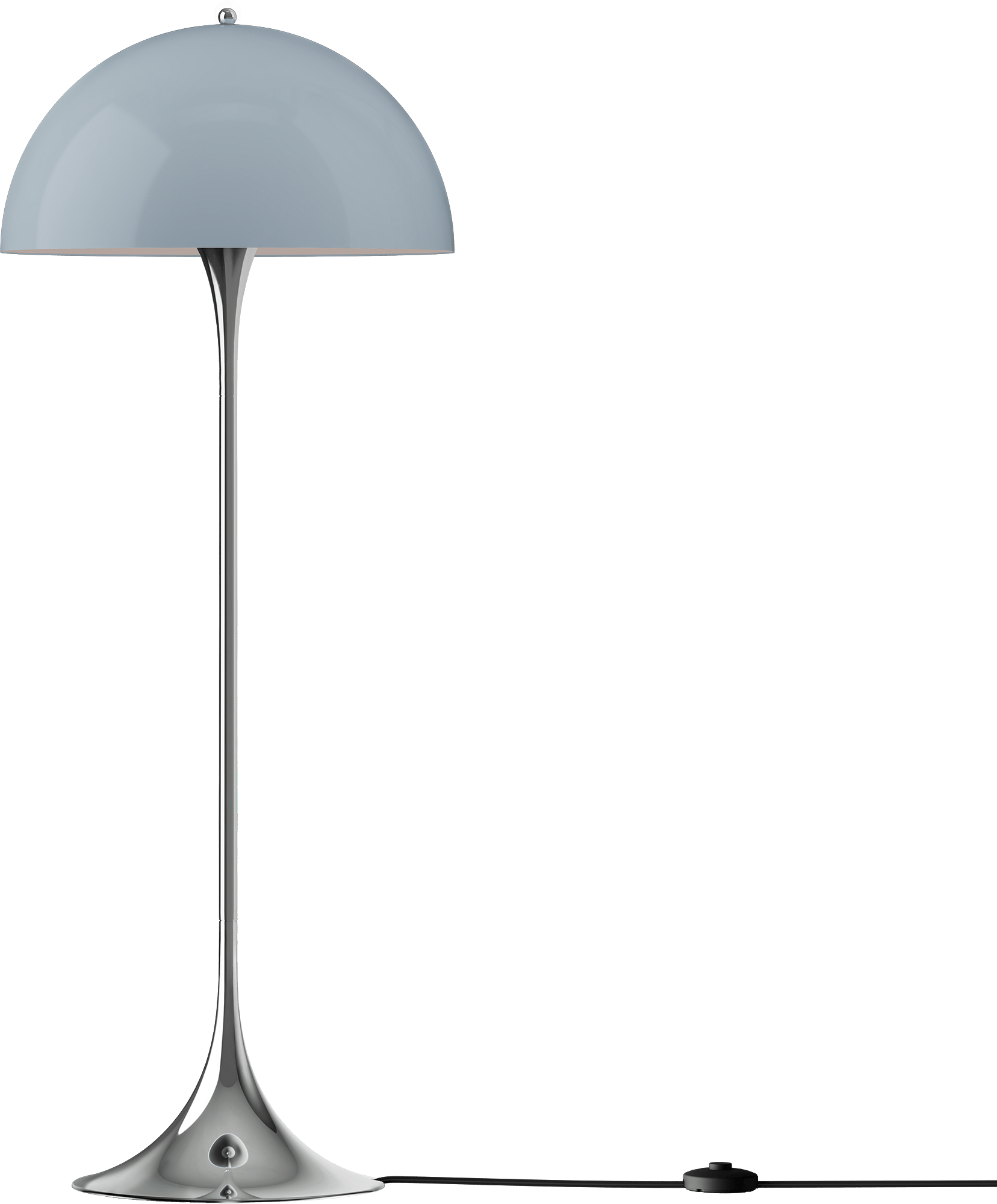 9150385 Panthella Originals Floor Lamp 500 Opal Blue Chrome OFF