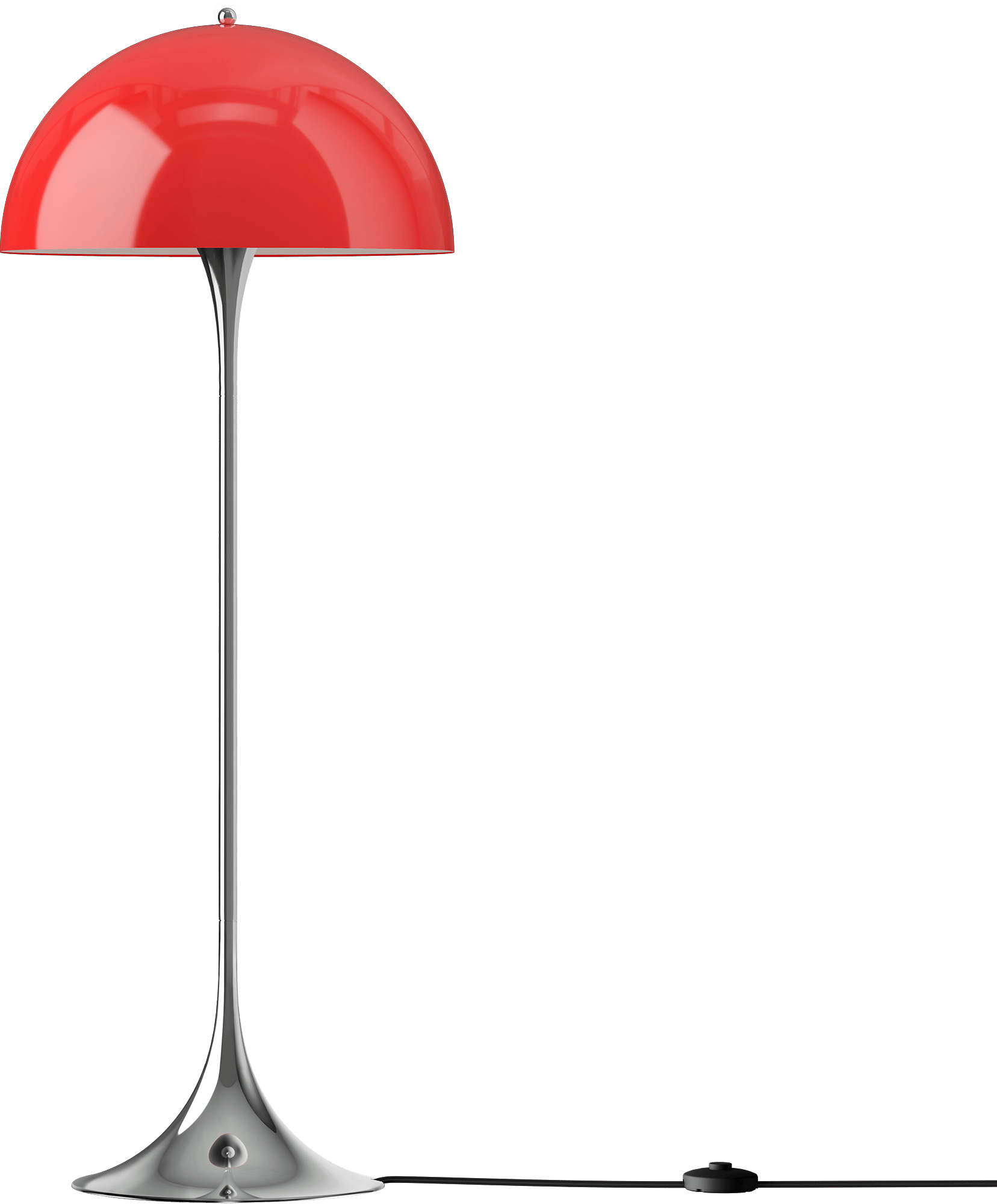 9150387 Panthella Originals Floor Lamp 500 Opal Red Chrome OFF