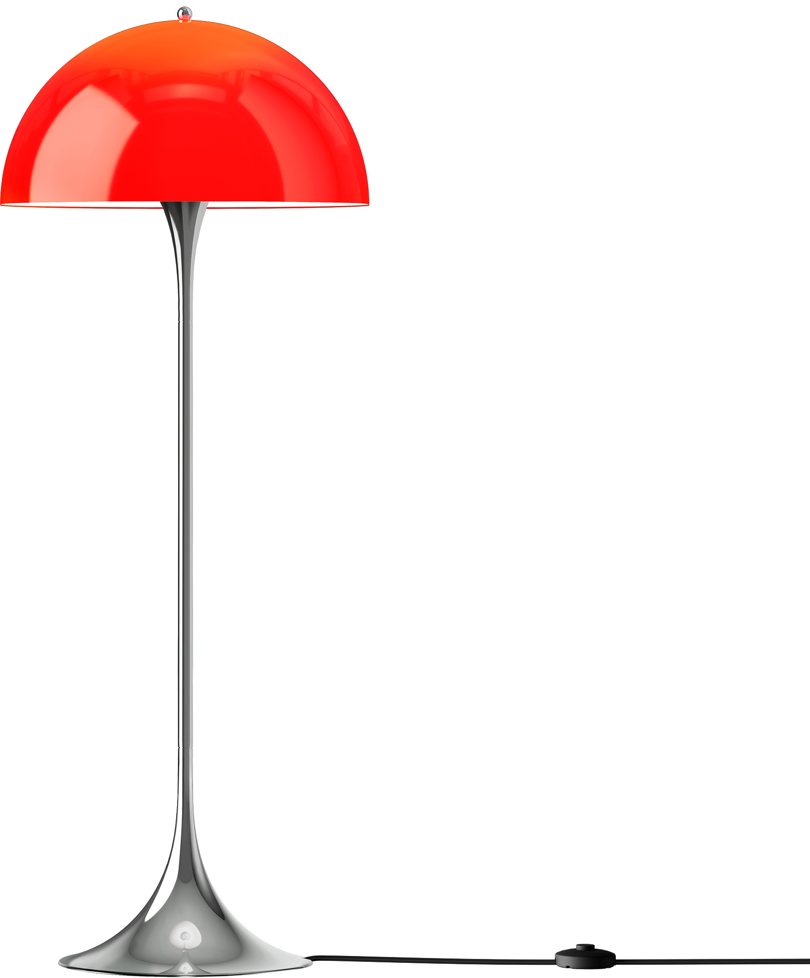 9150387 Panthella Originals Floor Lamp 500 Opal Red Chrome