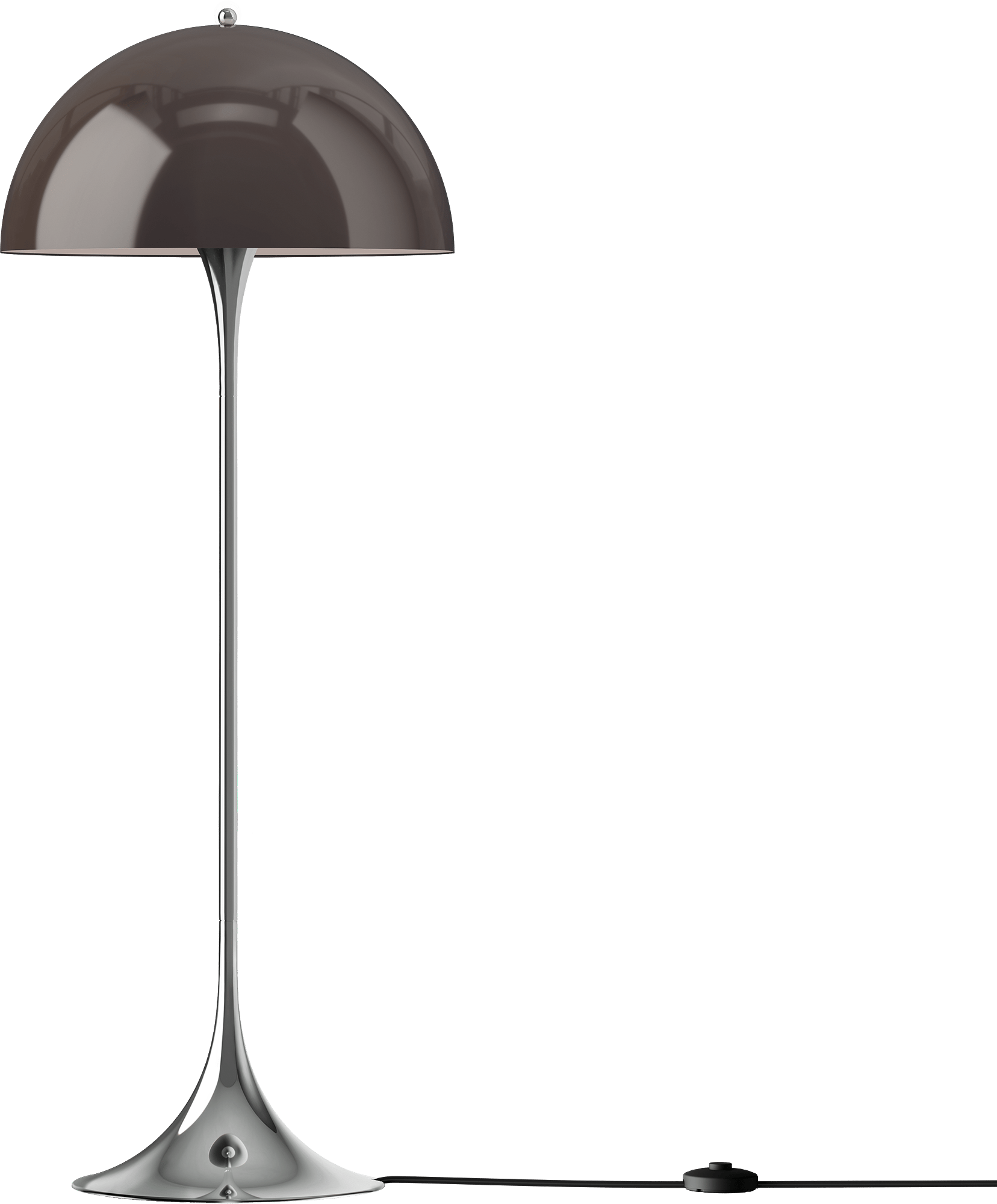 9150388 Panthella Originals Floor Lamp 500 Opal Brown Chrome OFF