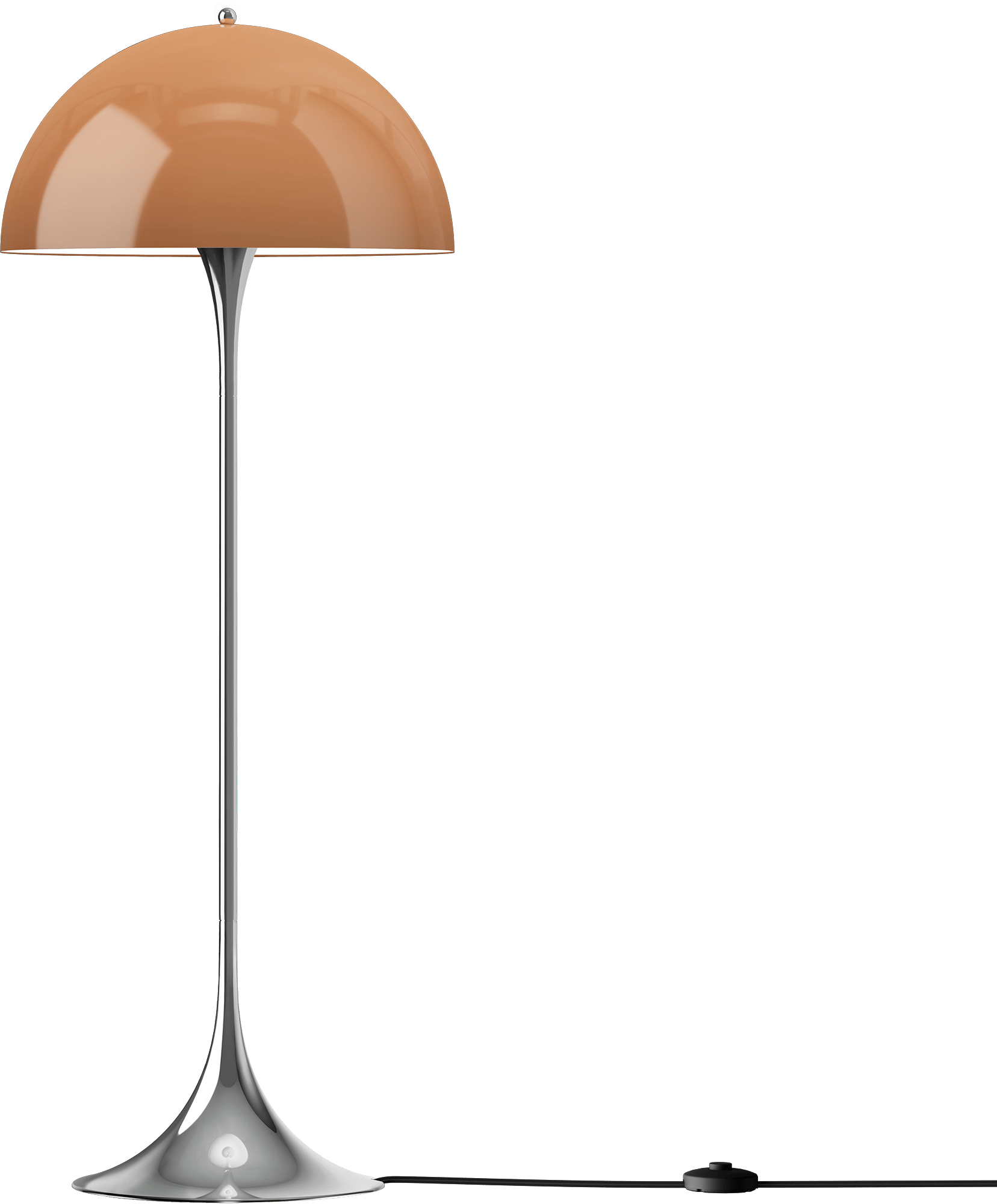 9150388 Panthella Originals Floor Lamp 500 Opal Brown Chrome