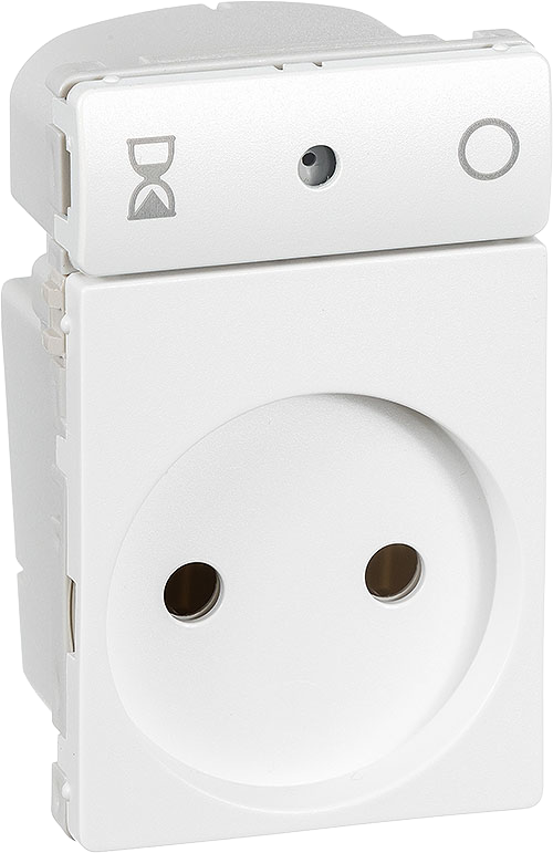 1889219 Indsats Timer Stikkontakt 2 Pol Med Jord 10A Hvid 506D67121L (1)