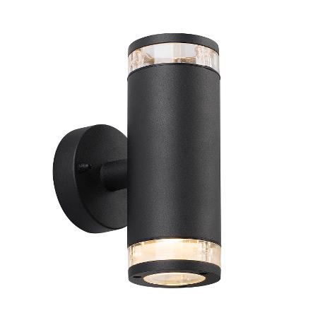 1896579 NORDLUX BIRK DOBBELT VÆGLAMPE UDENDØRSLAMPE GU10 SORT