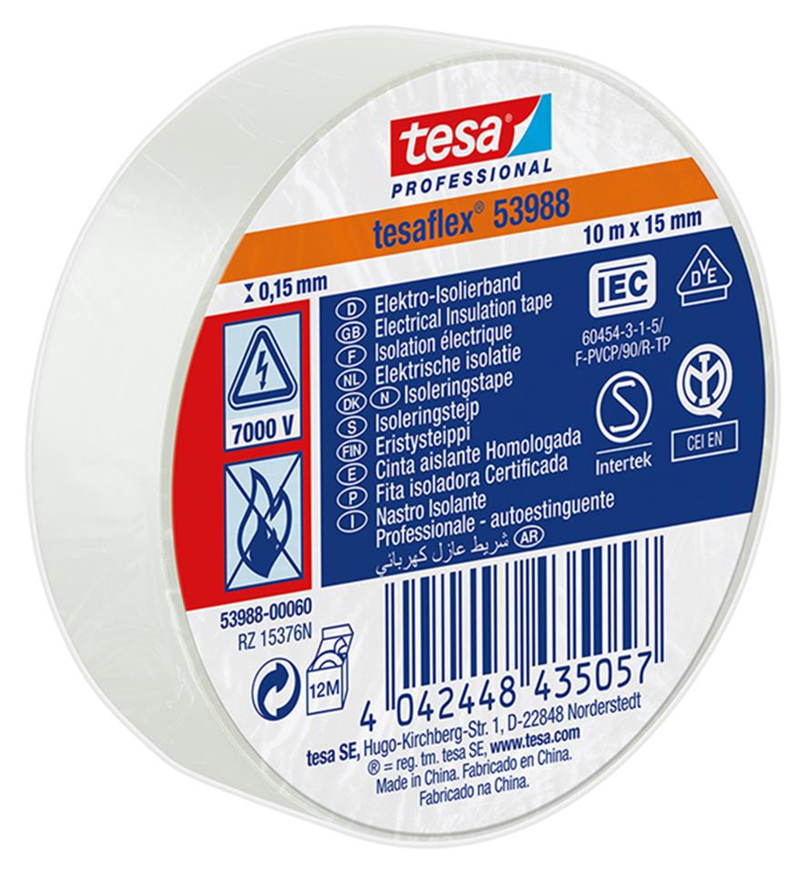 2006639 TESA ISOLERINGSTAPE 15MM HVID