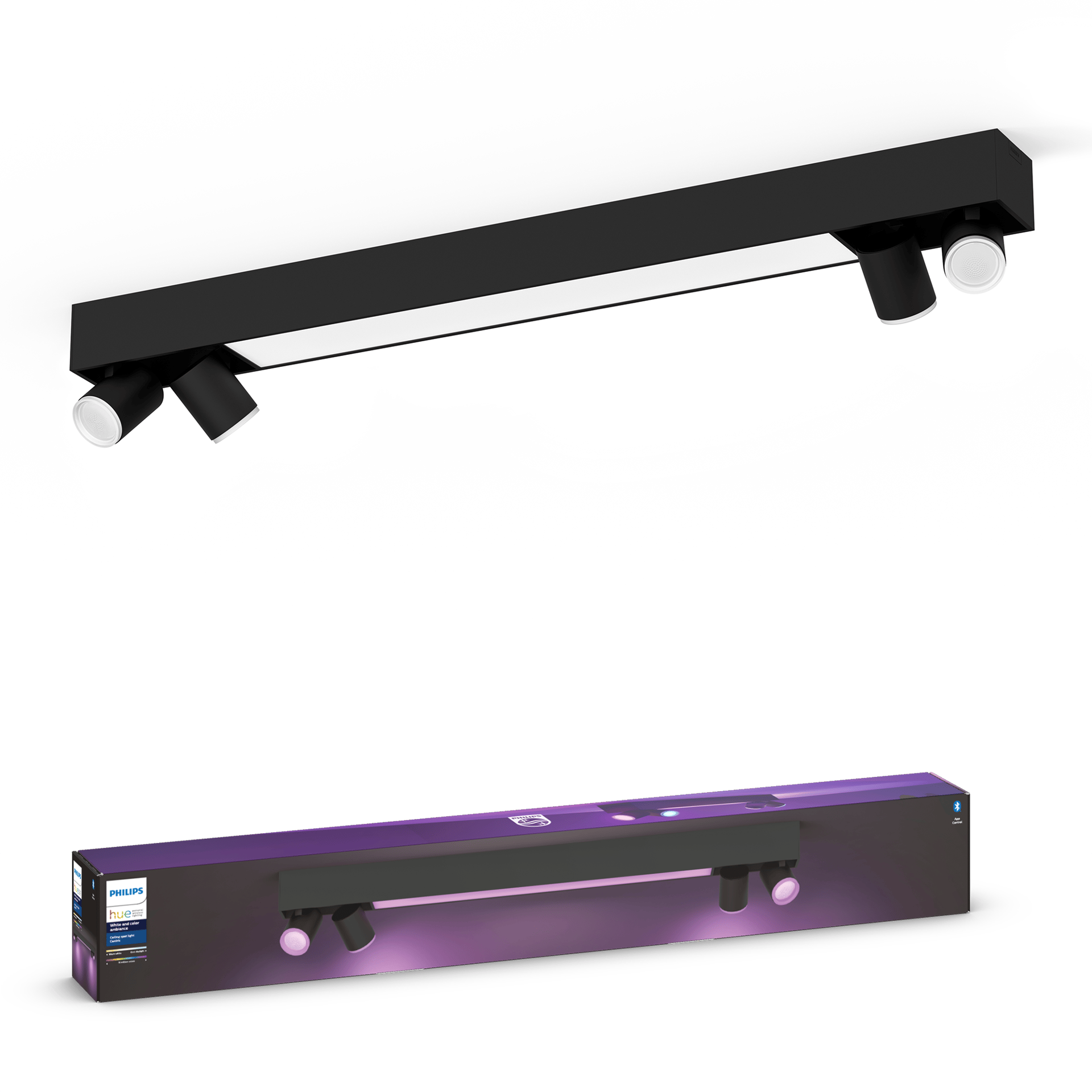 2098964 PHILIPS HUE CENTRIS SPOTLAMPE SORT 4 SPOT