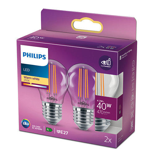 2121908 PHILIPS LED KRONEPÆRE 2 PAK1