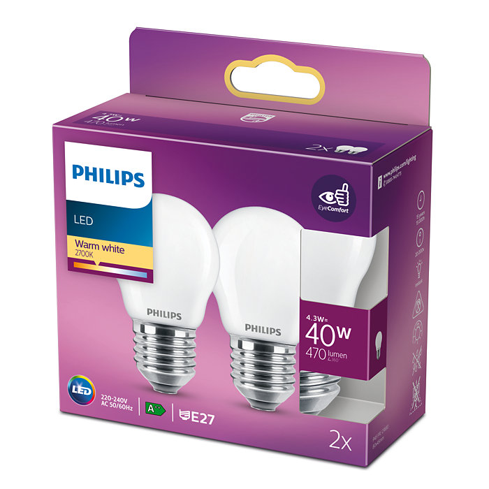 2121909 PHILIPS LED KRONEPÆRE 2 PAK1