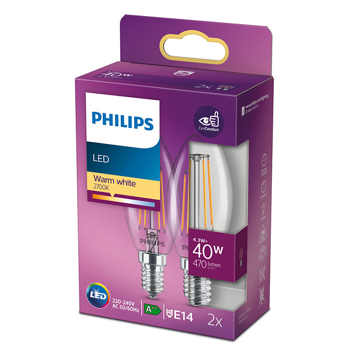 2122029 PHILIPS LED KERTEPÆRE 2 PAK1