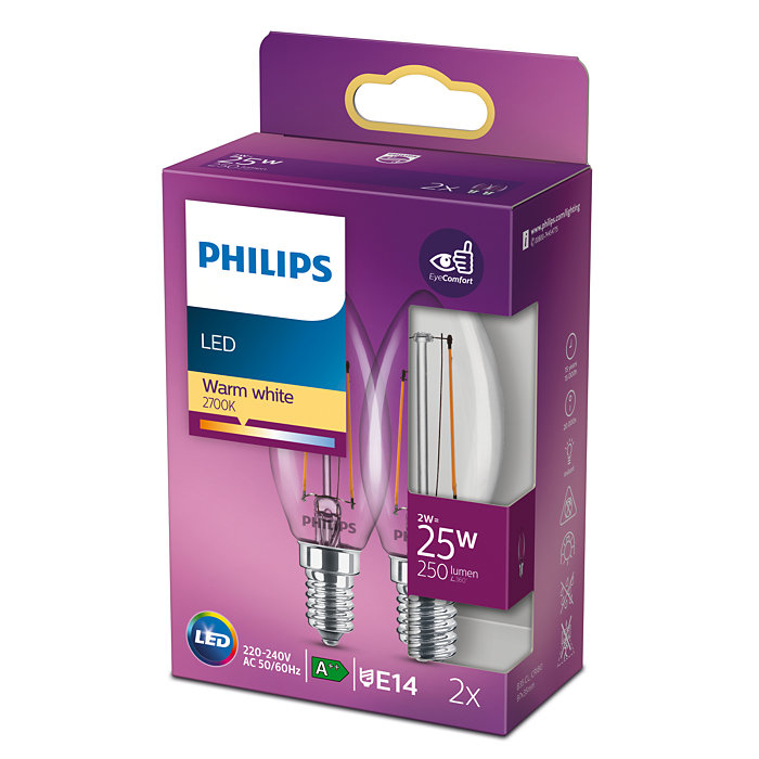 2122052 PHILIPS LED KERTEPÆRE 2 PAK1