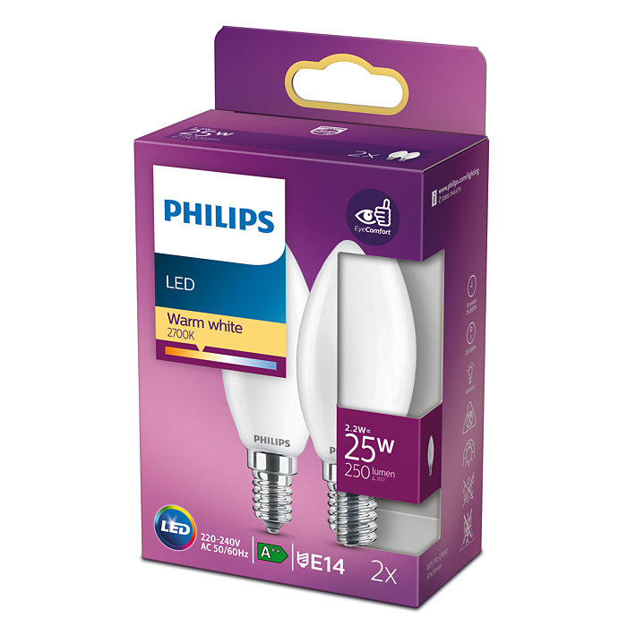 2122053 PHILIPS LED KERTEPÆRE 2 PAK1