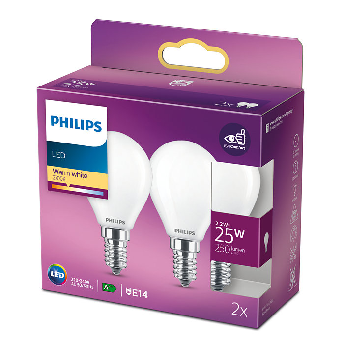 2122054 PHILIPS LED KRONEPÆRE 2 PAK1
