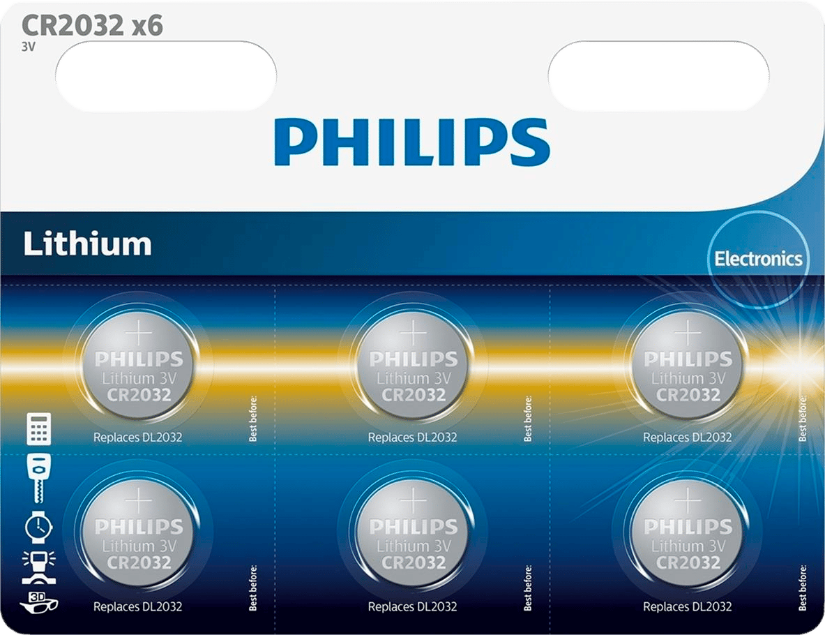 2145525 PHILIPS BATTERI CR2032 6 PAK