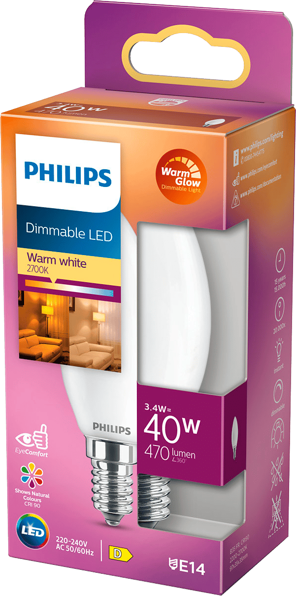 2214355 PHILIPS LED KERTEPÆRE 40W 2