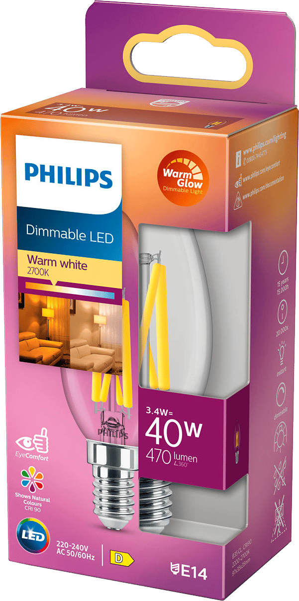 2214364 PHILIPS LED KERTEPÆRE 40W 2