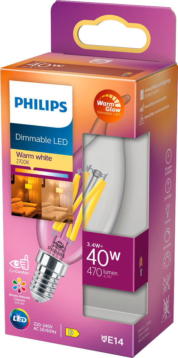 2214365 PHILIPS LED KERTEPÆRE 40W 2
