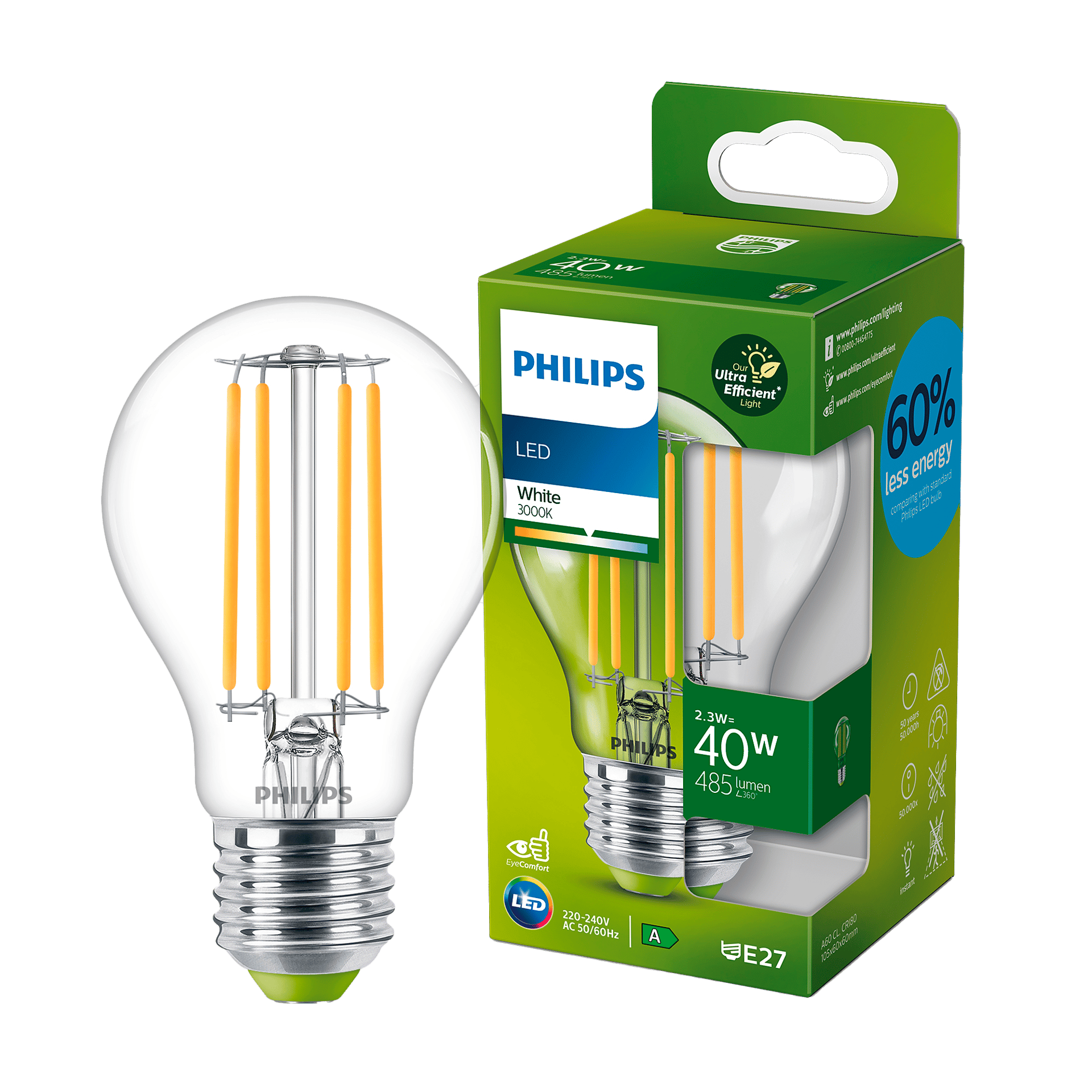 2215381 PHILIPS LED PÆRE 40W EEL A