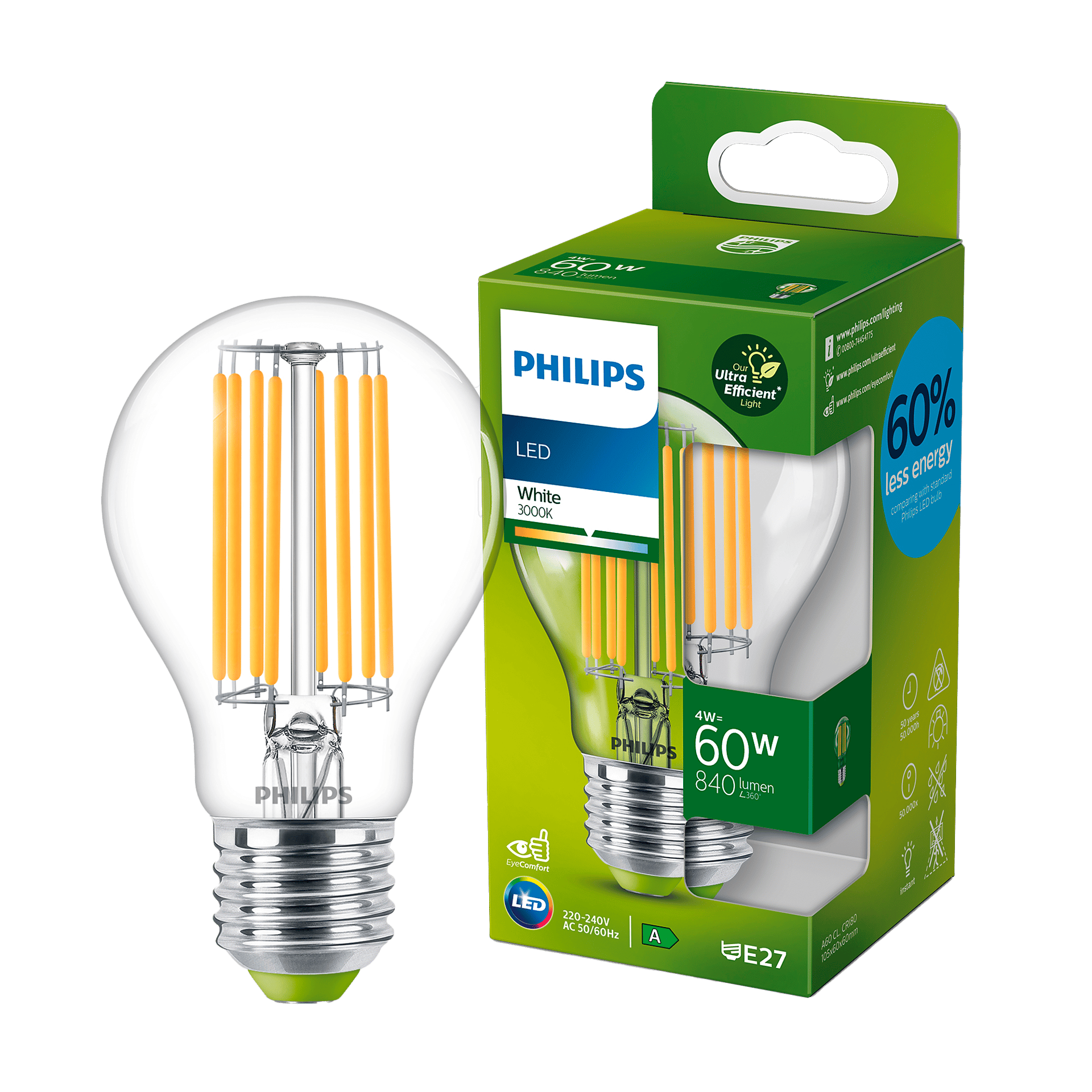 2215382 PHILIPS LED PÆRE 60W EEL A