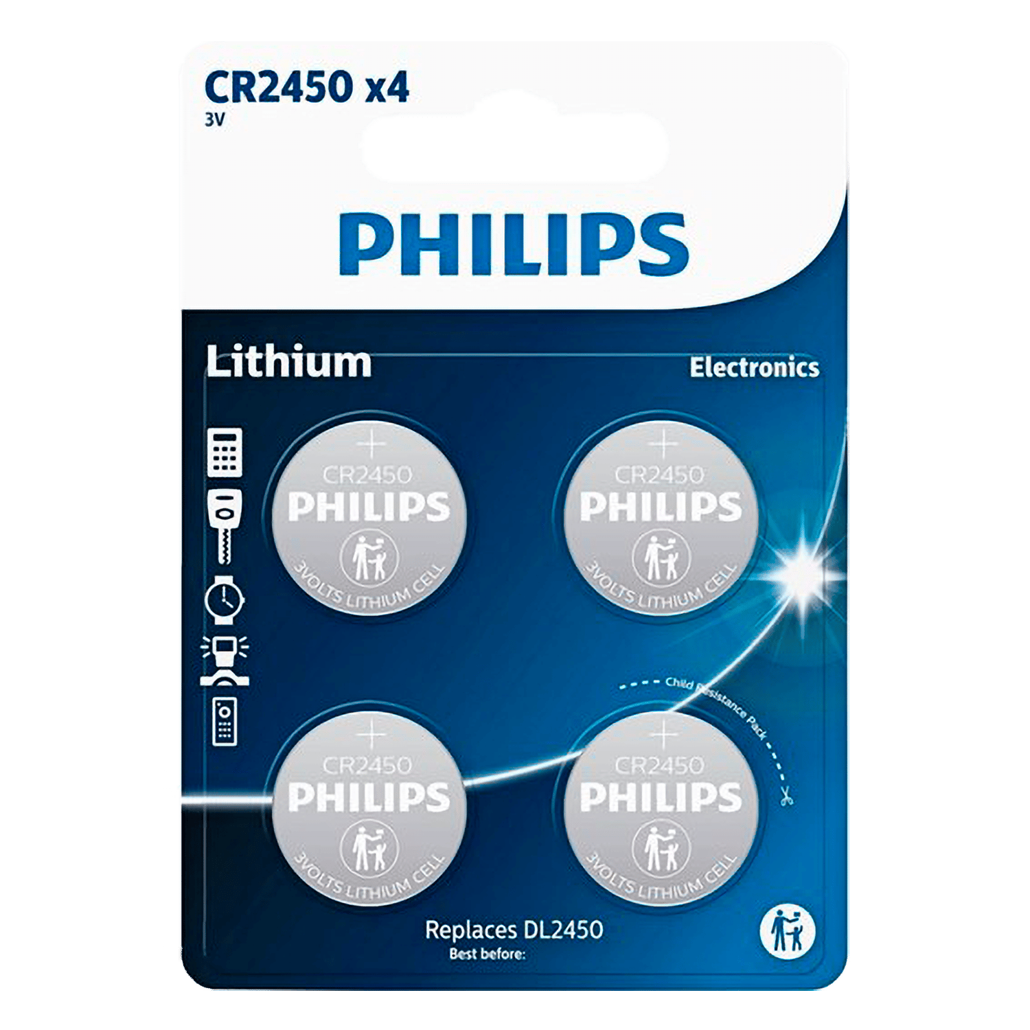 2292445 PHILIPS MINICELLE CR2450 4 PAK