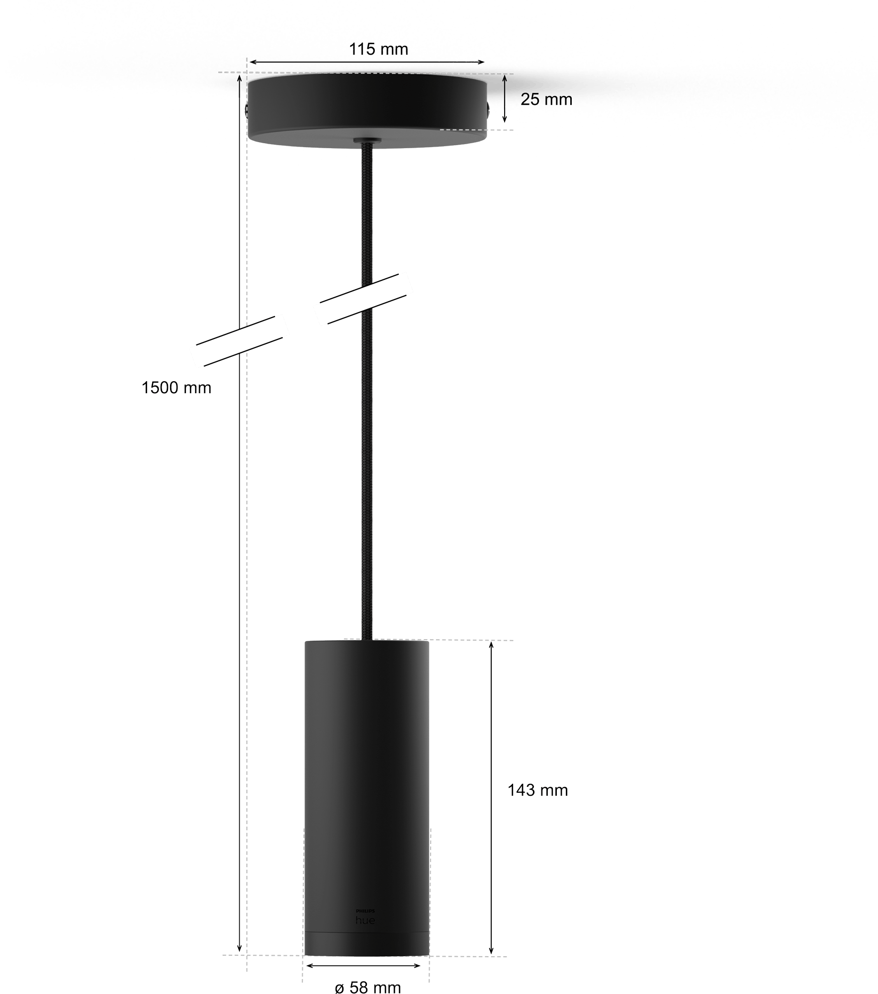 2306011 PHILIPS HUE PENDELOPHAENG SORT 2