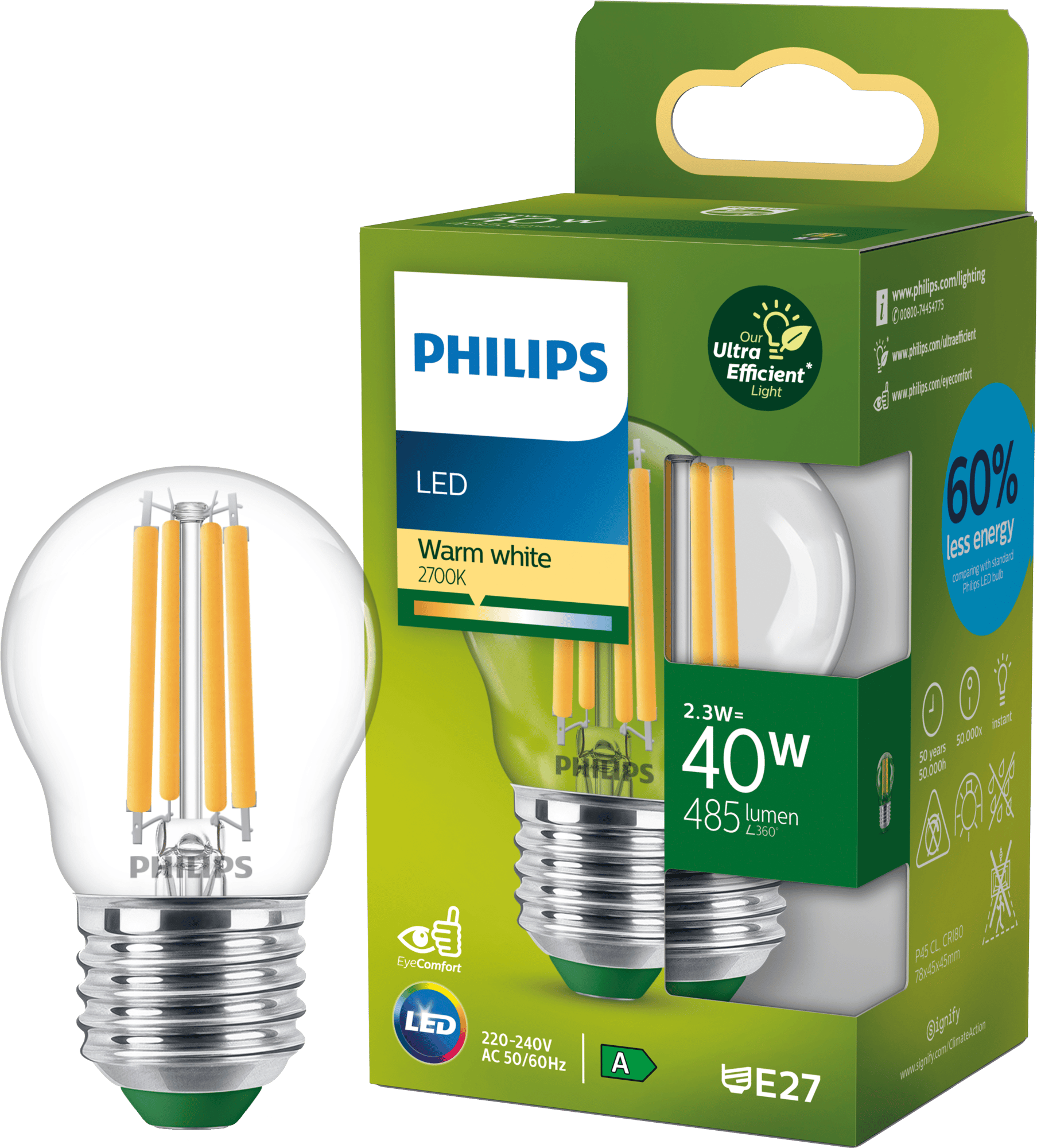 2350061 PHILIPS LED KRONEPAERE 40W E27