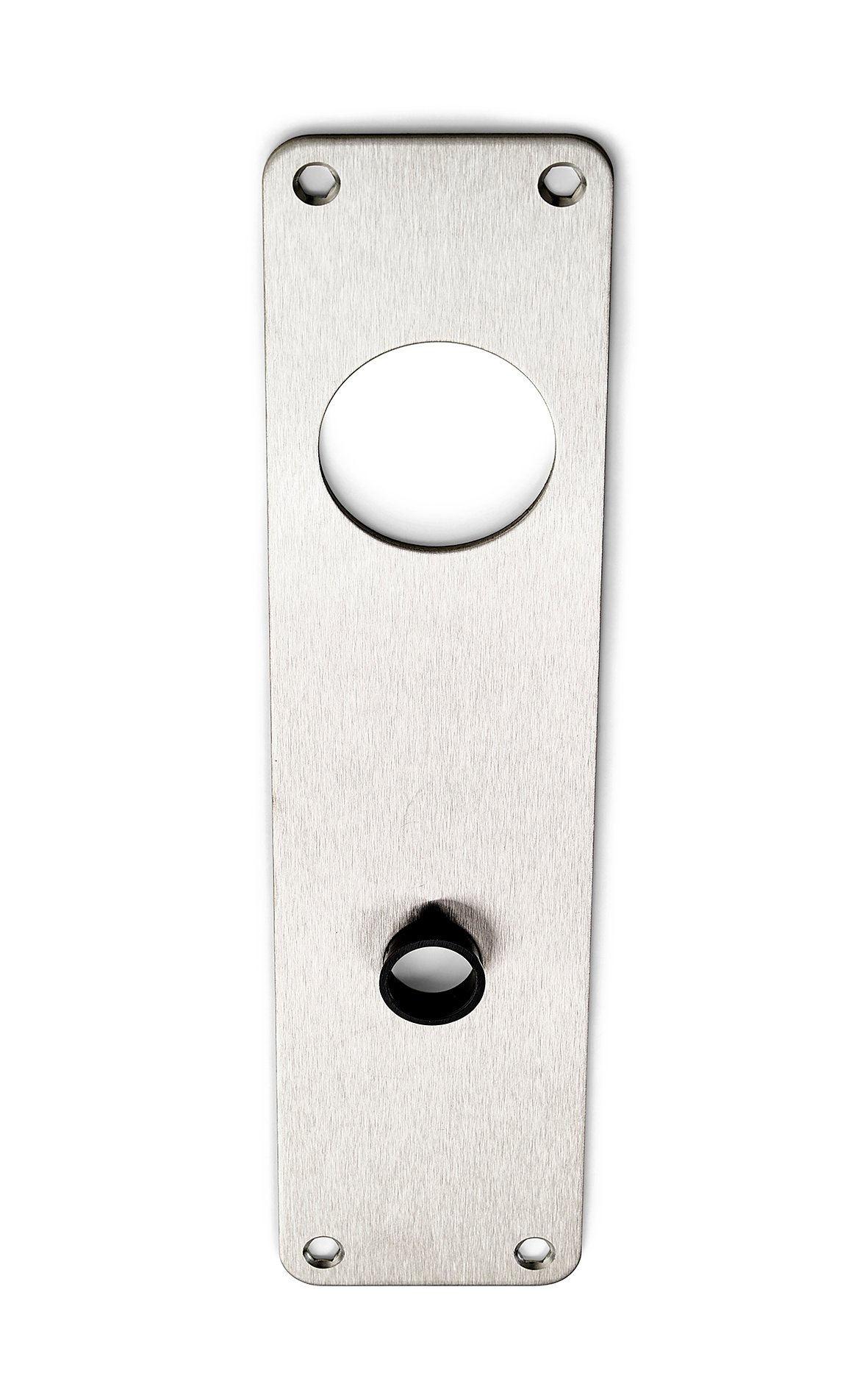 5848713 HABO LANGSKILT MASSIV RUSTFRI 2MM MED 42MM HUL OG PLASTBØSNING TIL GREB