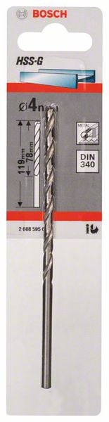 7427871 BOSCH METALBOR HSS G 4X78MM DIN 340