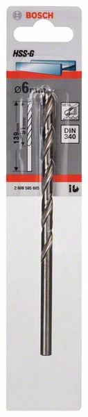 7427877 BOSCH METALBOR HSS G 6X91MM DIN 340