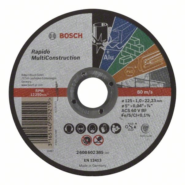 7430376 BOSCH SKÆRESKIVE 125X1X22,23MM
