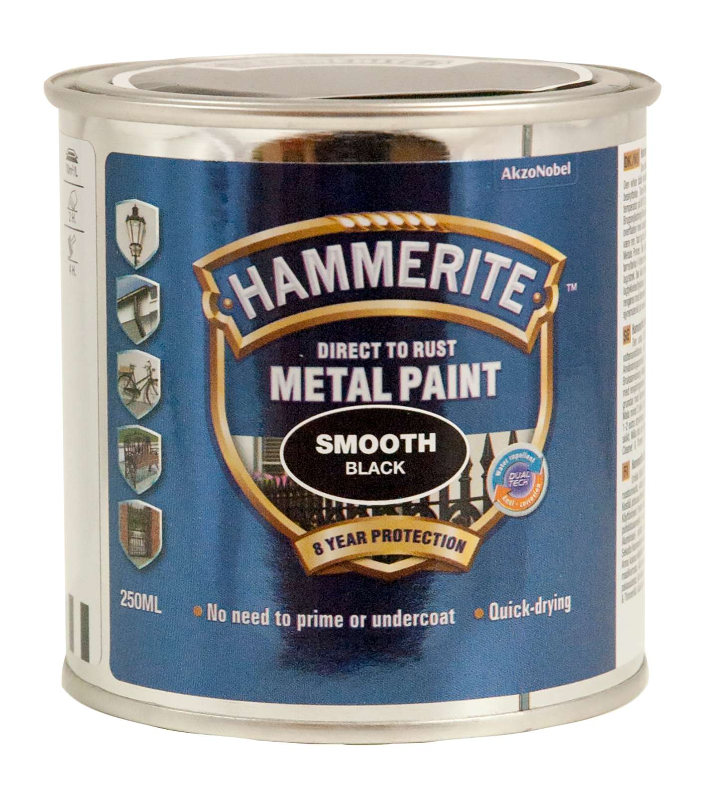 8016297 HAMMERITE GLAT SORT 250 ML