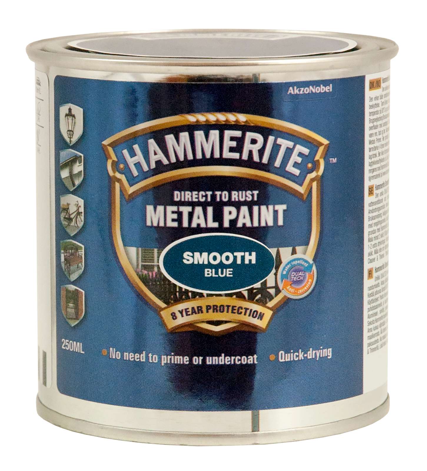 8016412 HAMMERITE GLAT BLÅ 250 ML