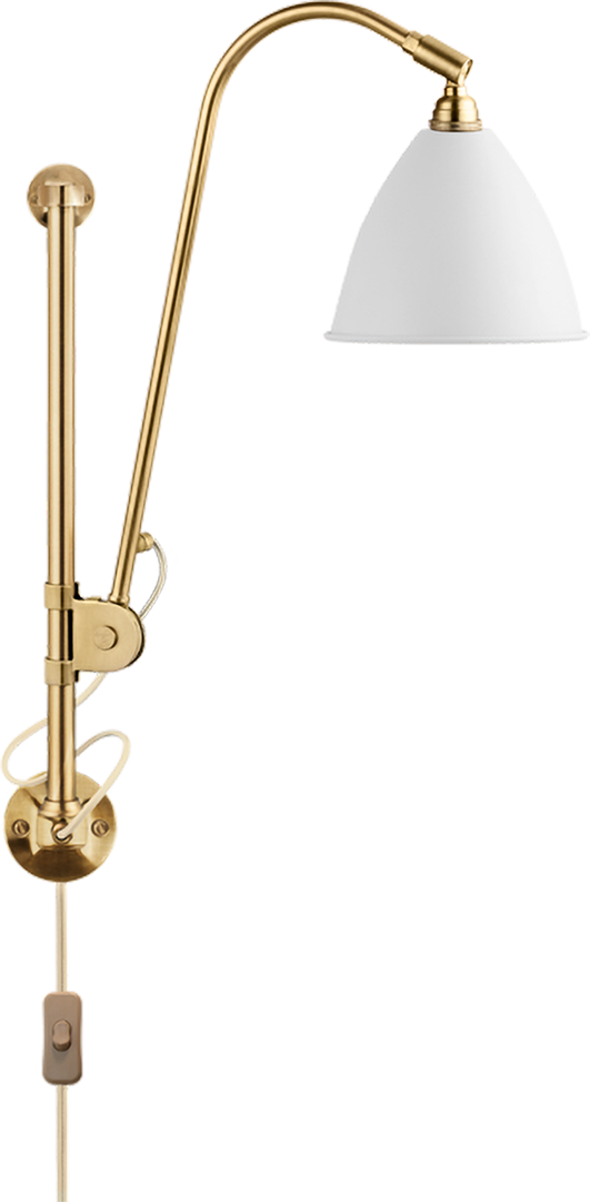 9120848 BESTLITE VÆGLAMPE BL5 MESSING MAT HVID
