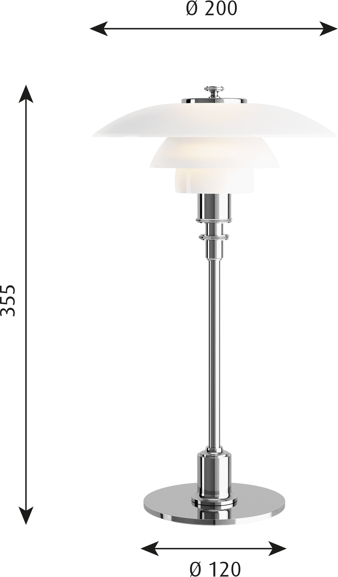 9121292 PH 21 BORDLAMPE KROM 3