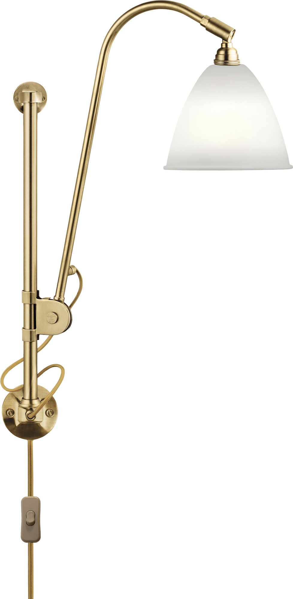 9123299 BESTLITE VÆGLAMPE BL5 BONE CHINA MESSING