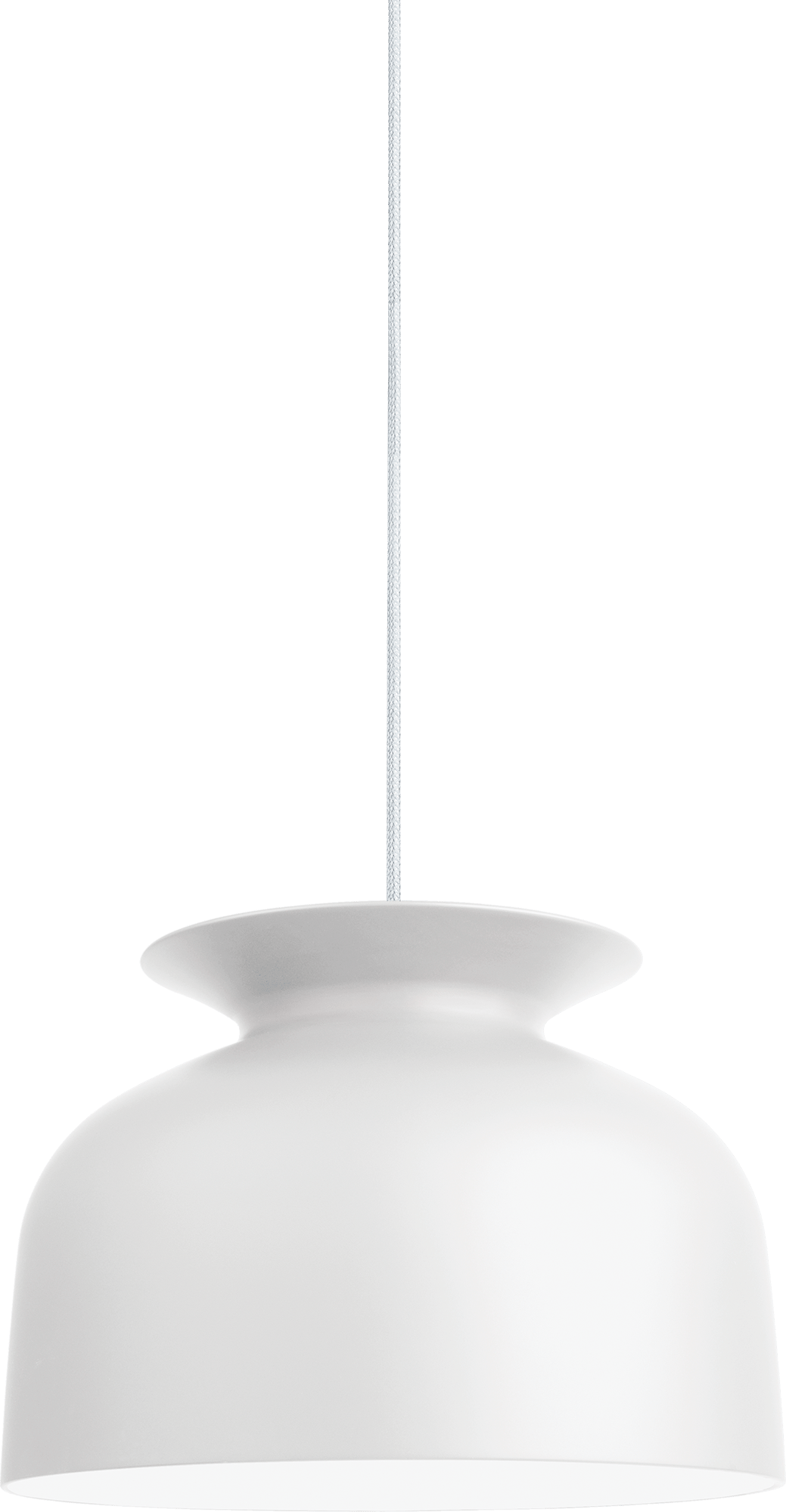 9123327 RONDE PENDEL L MAT HVID